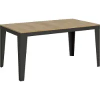 Itamoby Ausziehbarer Tisch 90x160/264 cm Gestell Flame Evolution Eiche Natur Anthrazit