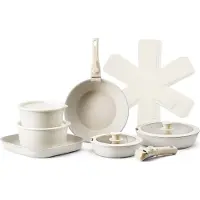 OEM VEVOR Induktion Töpfe Pfannen Set (17-teilig) mit Glasdeckel antihaftbeschichtetes Kochgeschirr, Induktionskochtöpfe zum Braten, Würzen von Soßen und