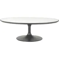 Signature - Ovaler Couchtisch aus weißem Marmor - TULIPE
