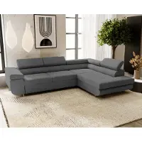 Sonstiges Ecksofa VENUS L, L-Form, Rechte Seite, Eckcouch, Sofa, Bettsofa mit Schlaffunktion, Bettkasten, Wohnzimmersofa, Grau