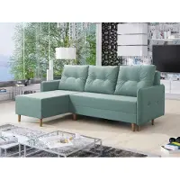 Mirjan 24 Ecksofa Fern, Eckouch mit Bettkasten und Schlaffunktion, Couchgarnitur, Wohnzimmer, Polsterecke vom Hersteller (Lux 29)