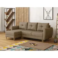 Mirjan 24 Ecksofa Manstad, Eckcouch mit Bettkasten und Schlaffunktion, L-Form Ecke, Wohnzimmer Schlafsofa (Lux 02)