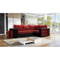 Mirjan 24 Ecksofa Millano, Eckcouch mit Bettkasten und Schlaffunktion, L-Form Ecke, Schlafsofa (Mikrofaza 0015 + Mikrofaza 0034, Seite: Rechts)