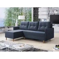 Mirjan 24 Ecksofa Fern, Eckouch mit Bettkasten und Schlaffunktion, Couchgarnitur, Wohnzimmer, Polsterecke vom Hersteller (Lux 20)