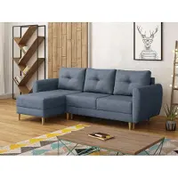 Mirjan 24 Ecksofa Manstad, Eckcouch mit Bettkasten und Schlaffunktion, L-Form Ecke, Wohnzimmer Schlafsofa (Lux 33)