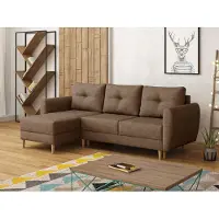 Mirjan 24 Ecksofa Manstad, Eckcouch mit Bettkasten und Schlaffunktion, L-Form Ecke, Wohnzimmer Schlafsofa (Lux 03)