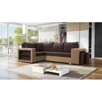 Mirjan 24 Ecksofa Millano, Eckcouch mit Bettkasten und Schlaffunktion, L-Form Ecke, Schlafsofa (Mikrofaza 0048 + Mikrofaza 0041, Seite: Links)