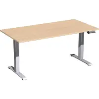 Geramöbel Tisch Elevate Plus 1600x800x630-1280mm silber/buche