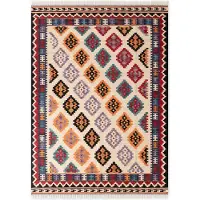 Elle Decoration Teppich "Kelim Kian", rechteckig, 3 mm Höhe, Wolle, Baumwolle, Natur, Handgewebt, orientalisch, Boho, traditionell