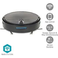 Nedis WIFIVCR10CBK SmartLife Roboter-Staubsauger Zufallsnavigation Wi-Fi Schwarz