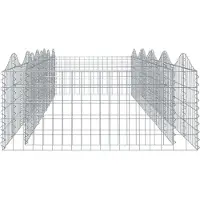 vidaXL Gabionen-Hochbeet mit Hochbogen 400x100x50 cm Verzinktes Eisen