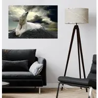Queence Wandsticker "White Bear", weiß, B:90cm H:60cm T:0,1cm, Folie, Wandtattoos, Wandsticker, Selbstklebend, kinderleichte Anbringung