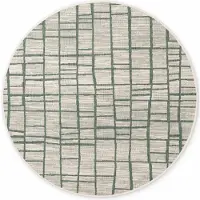 Hanse Home Ted Baker Flachgewebeteppich Rund Crouch, Wetterfest, Pflegeleicht, Grün Weiß - Ø160 cm
