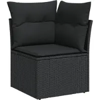 vidaXL 8-tlg. Garten-Sofagarnitur mit Kissen Schwarz Poly Rattan