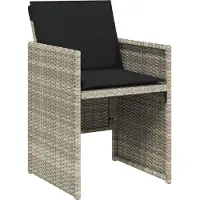 vidaXL 17-tlg. Garten-Essgruppe mit Kissen Hellgrau Poly Rattan