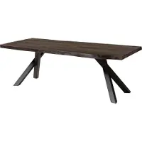 MASSIVMOEBEL24.DE MASSIVMOEBEL24 Baumtisch Akazie 220x100x76 grau lackiert / A-Gestell anthrazit matt FREEFORM 5