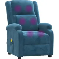 vidaXL Massagesessel Blau Samt