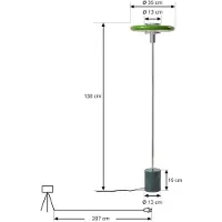 LINDBY Stehleuchte Branford, Retro, grün, Metall/Marmor
