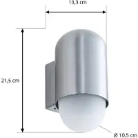 LINDBY Außenwandleuchte Pilva, aluminium, Metall, IP44, E27
