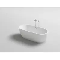 PureHaven freistehende Luxus Acryl-Badewanne 170x80 cm elegant inkl. Siphon Überlaufschutz leicht zu pflegende Oberfläche extra starker Rahmen Weiß