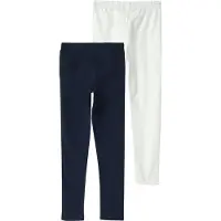 s.Oliver Leggings JUNIOR, Mädchen, Gr. 152, N-Gr, blau (weiß, schwarz), Jersey, Obermaterial: 95% Baumwolle, 5% Elasthan, unifarben, körpernah lang, Hosen Leggings, 2er Pack / für Girls / mit Stretch