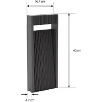 LUCANDE LED Sockelleuchte Tavion , schwarz, Aluminium, Modern, LED Außenleuchte