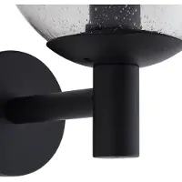 LINDBY Außenwandleuchte Dangan, schwarz/klar, Glas, Ø 20 cm