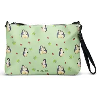 Mr. & Mrs. Panda Damentasche Pinguin Marienkäfer - Grün - Geschenk, Crossbody Bag, Tasche, Glück, Clutch, Aufmerksam, Handtasche Damen, Umhängetasche, Kleine Wunder