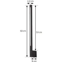 LINDBY LED-Wandleuchte Neano, 60cm, schwarz, Metall, IP54