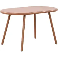BellaFurn Moderner Loungetisch – Außentisch – Beine aus rostfreiem Metall, wetterbeständig – recycelter Kunststoff | Farbe: Terrakotta