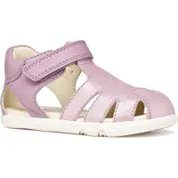 Geox Lauflernschuh "B SANDAL STEPPIEUP G", Mädchen, Gr. 22, rosa, Leder, Schuhe Lauflernschuh, Babyschuh, Sommerschuh mit Größenschablone zum Download
