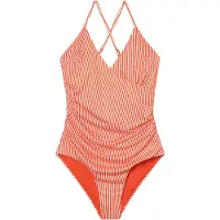 DEDICATED - Women's Wrap Swimsuit Klinte - Badeanzug Gr L rosa/rot