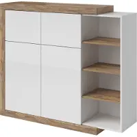 Furniture24 Kommode Sintra 45 Highboard 2 Türen 2 Klappen Wohnzimmerschrank Schrank Hochschrank