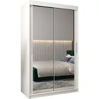 MEBLE KRYSPOL Kleiderschrank, Schiebetürenschrank Schlafzimmer, Schrank mit Spiegel TOKYO 3 120 cm