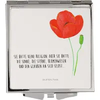 Mr. & Mrs. Panda Schminkspiegel Blume Mohnblume - Weiß - Geschenk, klein, Motivation, Glaube, Mohn, Kosmetikspiegel, Respekt, Mini Spiegel, Religion, Garten, Reisespiegel