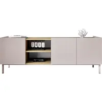 Mirjan 24 TV-Lowboard System 72, Stilvoll Wohnzimmer, Lowboard mit drei Drehtüren (Farbe: Cashmere / Cashmere + Eiche Cremona)