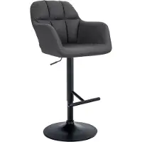 BellaFurn Verstellbarer Barhocker aus Kunstleder – Barhocker – Maximaler Komfort, 360° Drehbarkeit | Farbe: Schwarz | Material Chassis: Metall mattschwarz