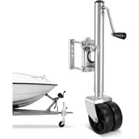 Vevor Stützrad für Boote, 907 kg Tragfähigkeit, Bootstrailerheber mit PP-Doppelrad & ergonomischem Griff, Hubbereich von 381 bis 685mm, Bugrad geeignet für Wohnmobile, Boote & Nutzanhänger
