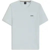 BOSS Pyjamaoberteil "Waffle T-Shirt", Herren, Gr. XXL, weiß (open blau 499), Obermaterial: 60% Baumwolle, 40% Polyester, regular fit, Rundhals, Shirts Pyjamaoberteil