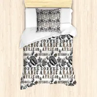 Abakuhaus Ethnisch Bettbezug Set für Einzelbetten, Arabische Kaffeebohnen, Milbensicher Allergiker geeignet mit Kissenbezug, Sandbraun Schwarz und Grau