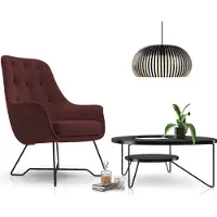 Domo DomoHome Sessel EZO Komfortabler Moderner Designer-Sessel Ergonomische Polsterung, Stabile beine, PUR-Schaum Sitzkomfort, Hochwertiger Stoffbezug Größe: 72x83x101 cm, Farbe: BURGUND