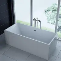 Trade-Line Freistehende Acryl Badewanne Burano 170x80x60cm Weiß, ergonomisch, inkl. Ablaufgarnitur