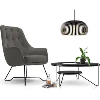 Domo DomoHome Sessel EZO Komfortabler Moderner Designer-Sessel Ergonomische Polsterung, Stabile beine, PUR-Schaum Sitzkomfort, Hochwertiger Stoffbezug Größe: 72x83x101 cm, Farbe: DUNKELGRAU