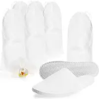 COM-FOUR® Premium Frottee Slipper Größe 38/39, 6 Paar - Hotelslipper weiß geschlossen - Gästepantoffeln - Gästehausschuhe - Badeslipper - Frottierslipper, Hausschuhe - Badeschuhe, Farbe: weiß - Uni