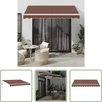 The Living Store Markise Automatisch mit LED Braun 300x250 cm