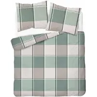 Detexpol Bettwäsche, Satinbettwäsche, 100 % Baumwolle, hohe Qualität 200x220 5777a Grünes Gitter