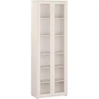 Forte Vitrine "Alice Springs, Vitrine, Glastüre grifflos, 2 Ausführungen", weiß (kashmir beige), B:74,5cm H:214,3cm T:34,9cm, Holzwerkstoff, Schränke, Vitrine, Grifflos, Push to Open