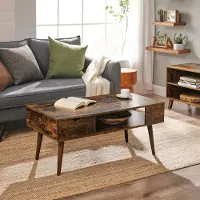 StarTech.com Couchtisch - Wohnzimmertisch - Mit Stauraum, Schublade & offenem Fach - Für Wohnzimmer & Esszimmer - 100x50x45 cm - Dunkellila
