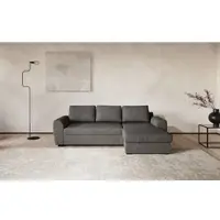 Cotta Ecksofa "Drift L-Form mit Recamiere, B: 253 cm", grau (stone), B:253cm H:86cm T:154cm, 96% POLYESTER (PES) 4% POLYAMID(PA), Sofas, Ecksofa, optional auch mit Schlaffunktion, Wellenunterfederung
