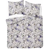 Detexpol Bettwäsche, Satinbettwäsche, 100 % Baumwolle, hohe Qualität 200x220 5775b Grau, Blumen